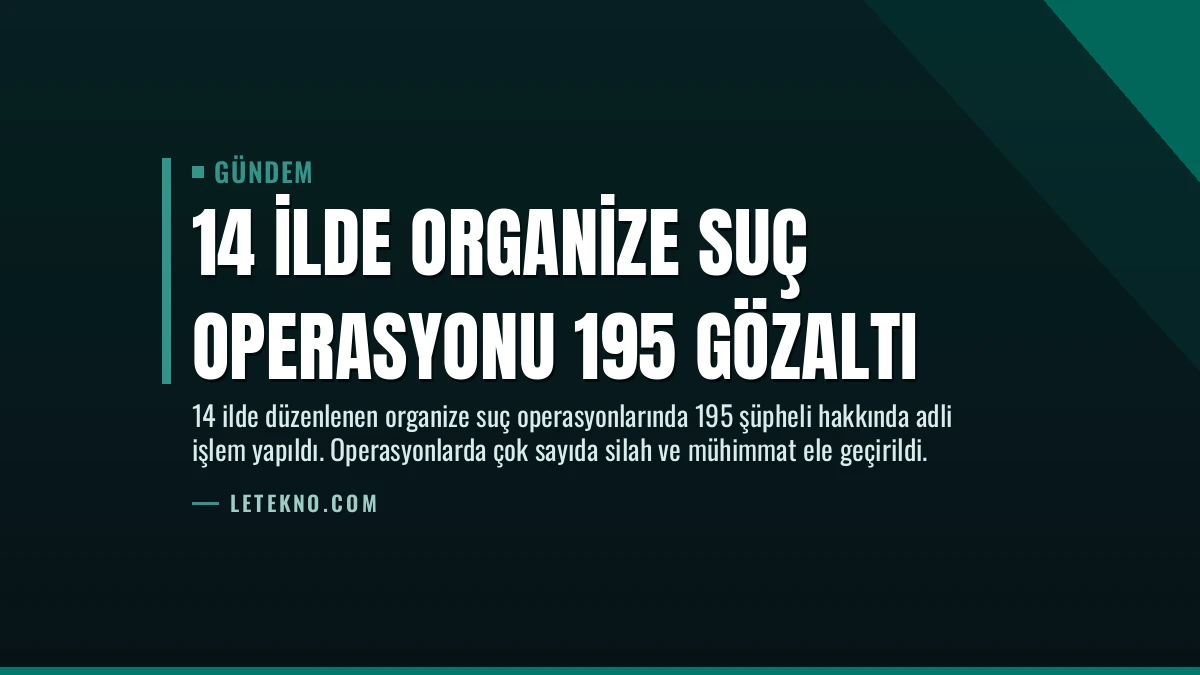 14 İlde Organize Suç Operasyonu 195 Gözaltı