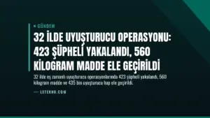 32 İlde Uyuşturucu Operasyonu: 423 Şüpheli Yakalandı, 560 Kilogram Madde Ele Geçirildi