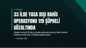 33 İlde Yasa Dışı Bahis Operasyonu 119 Şüpheli Gözaltında
