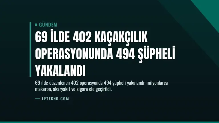 69 İlde 402 Kaçakçılık Operasyonunda 494 Şüpheli Yakalandı