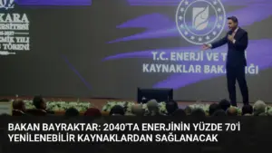 Bakan Bayraktar: 2040’ta Enerjinin Yüzde 70’i Yenilenebilir Kaynaklardan Sağlanacak