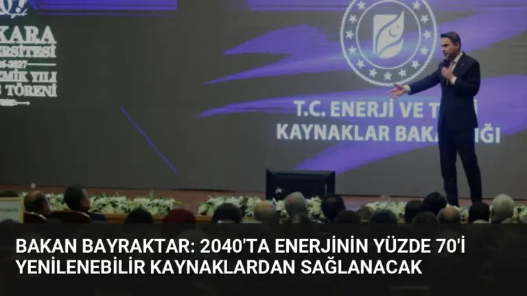 Bakan Bayraktar: 2040’ta Enerjinin Yüzde 70’i Yenilenebilir Kaynaklardan Sağlanacak