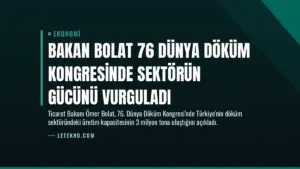 Bakan Bolat 76 Dünya Döküm Kongresinde Sektörün Gücünü Vurguladı