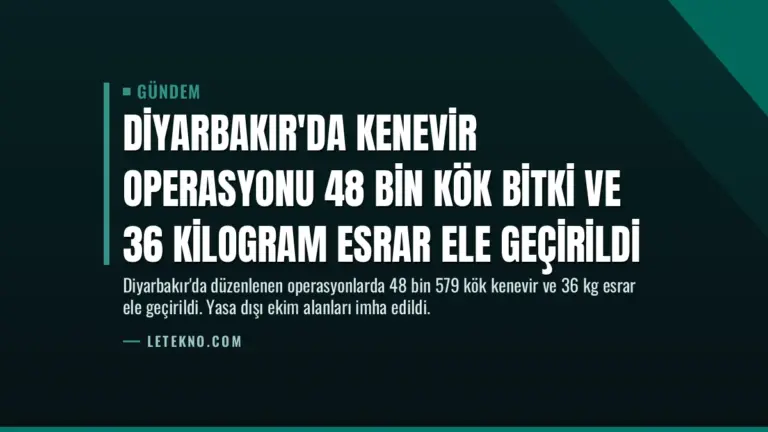 Diyarbakır’da Kenevir Operasyonu 48 Bin Kök Bitki ve 36 Kilogram Esrar Ele Geçirildi