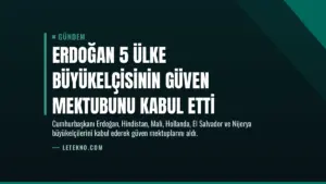 Erdoğan 5 Ülke Büyükelçisinin Güven Mektubunu Kabul Etti