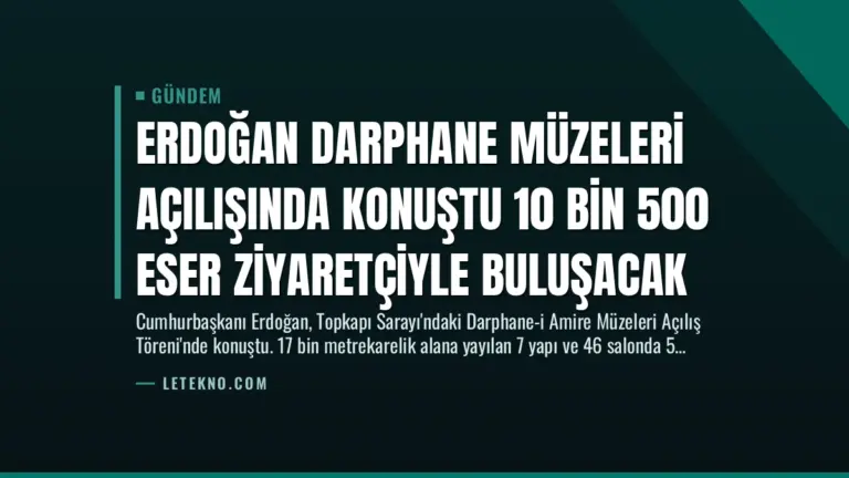Erdoğan Darphane Müzeleri Açılışında Konuştu 10 Bin 500 Eser Ziyaretçiyle Buluşacak