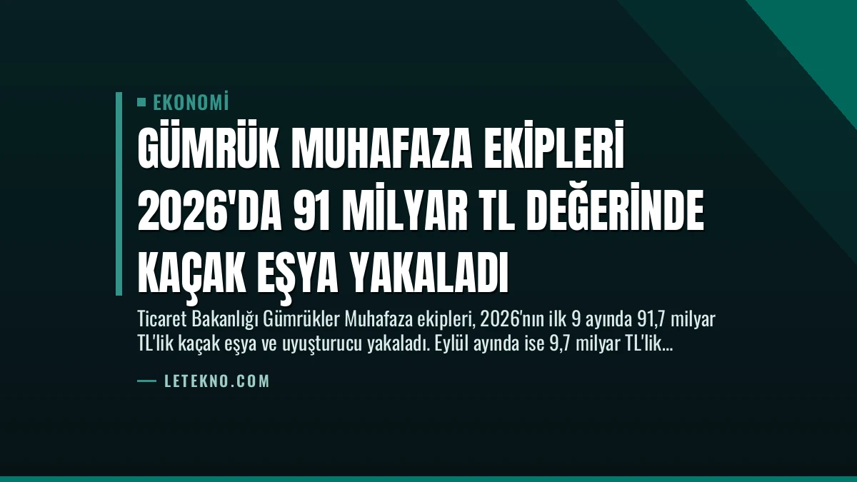 Gümrük Muhafaza Ekipleri 2026’da 91 Milyar TL Değerinde Kaçak Eşya Yakaladı