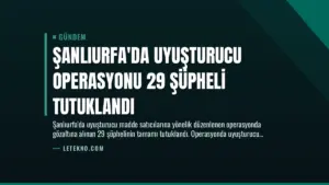 Şanlıurfa’da Uyuşturucu Operasyonu 29 Şüpheli Tutuklandı