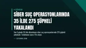 Siber Suç Operasyonlarında 35 İlde 275 Şüpheli Yakalandı