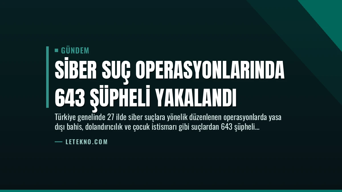 Siber Suç Operasyonlarında 643 Şüpheli Yakalandı