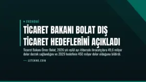 Ticaret Bakanı Bolat Dış Ticaret Hedeflerini Açıkladı