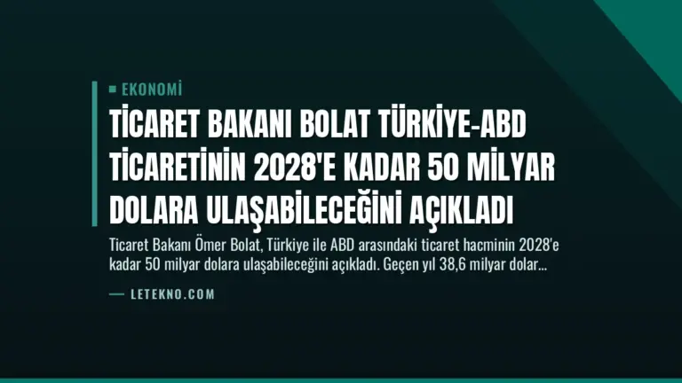 Ticaret Bakanı Bolat Türkiye-ABD Ticaretinin 2028’e Kadar 50 Milyar Dolara Ulaşabileceğini Açıkladı