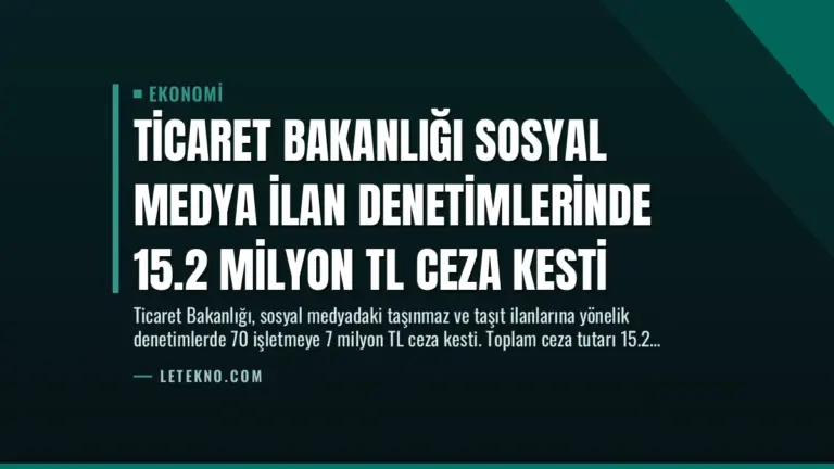 Ticaret Bakanlığı Sosyal Medya İlan Denetimlerinde 15.2 Milyon TL Ceza Kesti