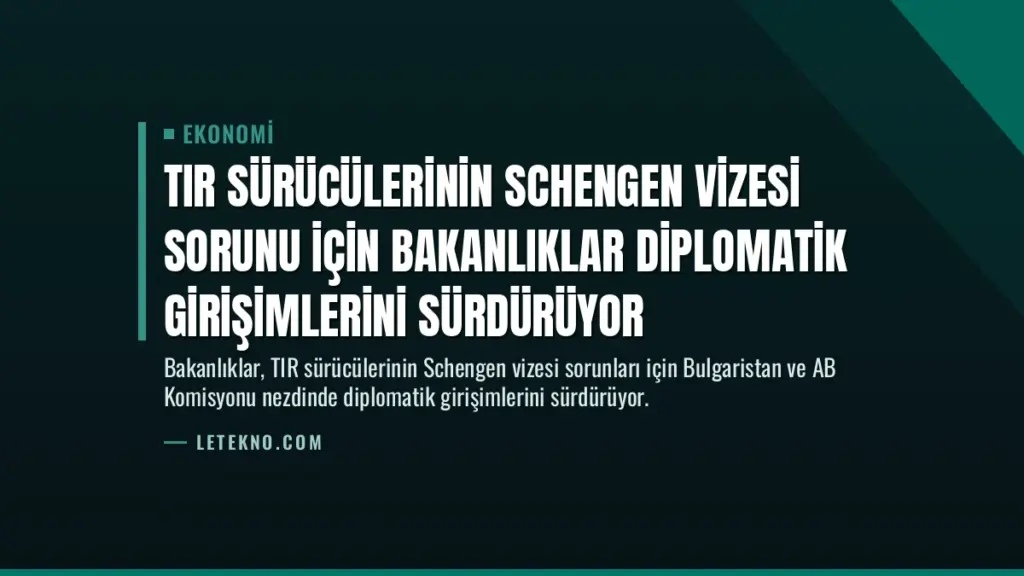 TIR Sürücülerinin Schengen Vizesi Sorunu İçin Bakanlıklar Diplomatik Girişimlerini Sürdürüyor