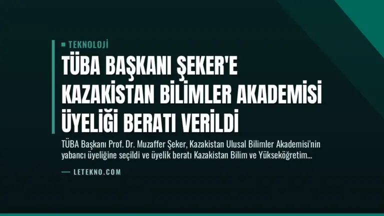 TÜBA Başkanı Şeker’e Kazakistan Bilimler Akademisi Üyeliği Beratı Verildi