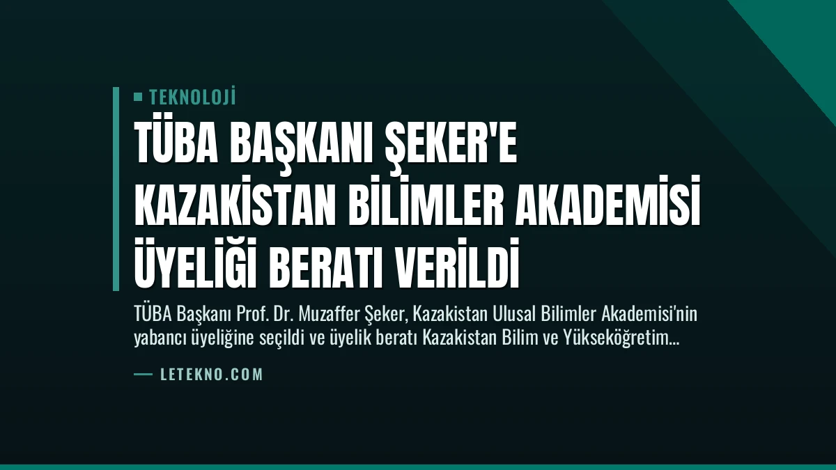 TÜBA Başkanı Şeker’e Kazakistan Bilimler Akademisi Üyeliği Beratı Verildi