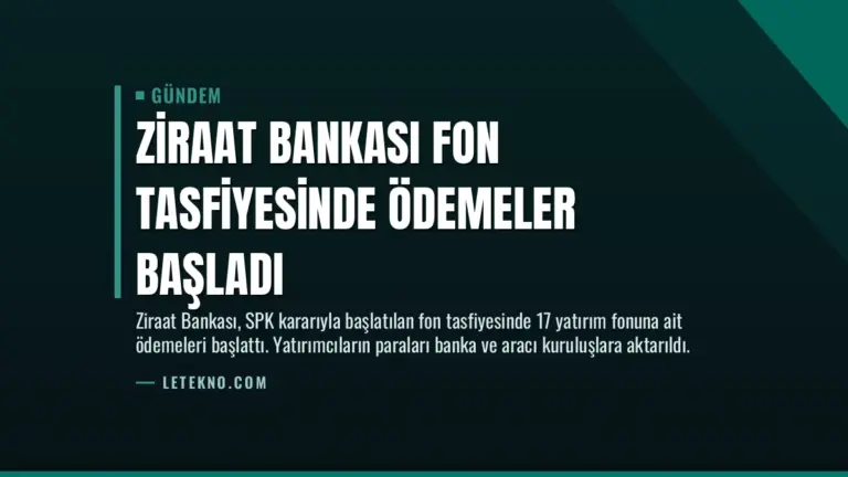 Ziraat Bankası Fon Tasfiyesinde Ödemeler Başladı